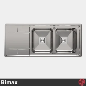 سینک ظرفشویی بیمکث مدل Bimax 4406-52 | دو لگنه فانتزی توکار