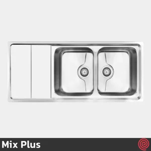 سینک ظرفشویی میکس پلاس مدل Mix Plus 8062-P-50 | دو لگنه فانتزی توکار