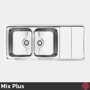 سینک ظرفشویی میکس پلاس مدل Mix Plus 8062-P-50 | دو لگنه فانتزی توکار