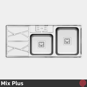 سینک ظرفشویی میکس پلاس مدل Mix Plus 8041-S45-52 | دو لگنه فانتزی توکار