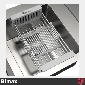 سینک ظرفشویی بیمکث مدل Bimax 740-50 | دو لگنه فانتزی باکسی توکار