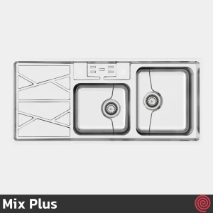 سینک ظرفشویی میکس پلاس مدل Mix Plus 8041-P45-52 | دو لگنه فانتزی توکار