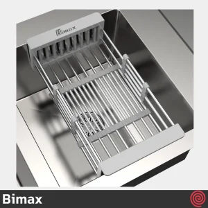 سینک ظرفشویی بیمکث مدل Bimax 741-50 | دو لگنه فانتزی باکسی توکار
