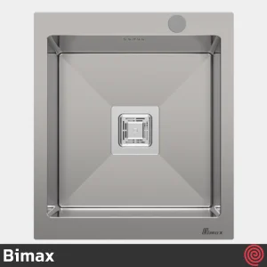 سینک ظرفشویی بیمکث مدل Bimax 720-44 | تک لگنه فلاش مونت باکسی توکار