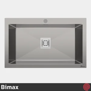 سینک ظرفشویی بیمکث مدل Bimax 724-50 | تک لگنه فلاش مونت باکسی توکار