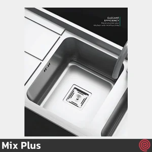 سینک ظرفشویی میکس پلاس مدل Mix Plus 8082-P45-52 | دو لگنه فانتزی توکار