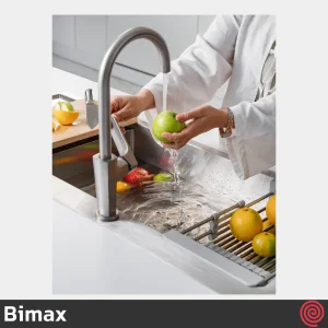 سینک ظرفشویی بیمکث مدل Bimax 4102-50 | تک لگنه فلاش مونت باکسی توکار