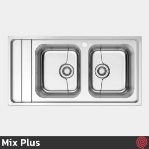 سینک ظرفشویی میکس پلاس مدل Mix Plus 7062-P-50 | دو لگنه فانتزی توکار