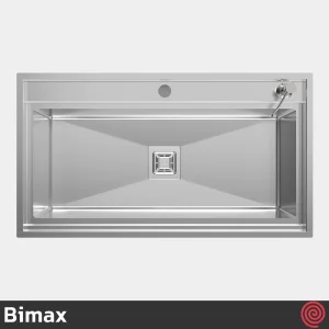 سینک ظرفشویی بیمکث مدل Bimax 4104-50 | تک لگنه فلاش مونت باکسی توکار