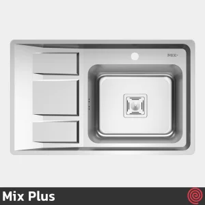 سینک ظرفشویی میکس پلاس مدل Mix Plus 6042-S45-50 | تک لگنه فانتزی توکار