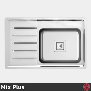 سینک ظرفشویی میکس پلاس مدل Mix Plus 6072-S45-50 | تک لگنه فانتزی توکار