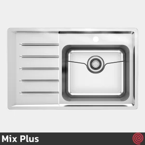 سینک ظرفشویی میکس پلاس مدل Mix Plus 6072-P45-50 | تک لگنه فانتزی توکار