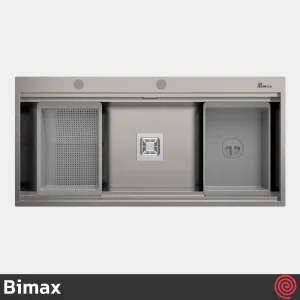 سینک ظرفشویی بیمکث مدل Bimax 774-V2-50 | تک لگنه فلاش مونت باکسی توکار