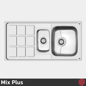 سینک ظرفشویی میکس پلاس مدل Mix Plus 7031-P-50 | یک و نیم لگنه فانتزی توکار