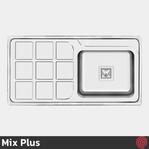 سینک ظرفشویی میکس پلاس مدل Mix Plus 7032-S45-50 | تک لگنه فانتزی توکار