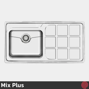 سینک ظرفشویی میکس پلاس مدل Mix Plus 7032-P45-50 | تک لگنه فانتزی توکار