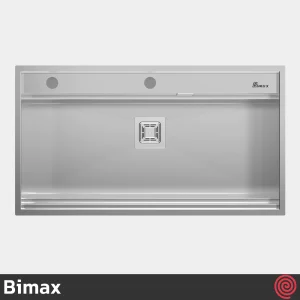 سینک ظرفشویی بیمکث مدل Bimax 4702-V2-50 | تک لگنه فلاش مونت باکسی توکار