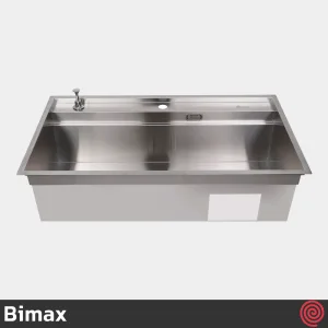 سینک ظرفشویی بیمکث مدل Bimax 4702-V2-50 | تک لگنه فلاش مونت باکسی توکار