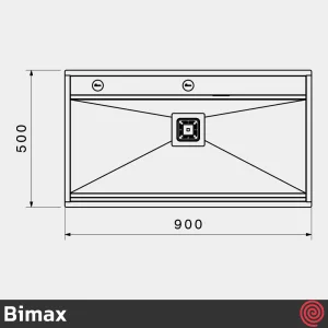 سینک ظرفشویی بیمکث مدل Bimax 4702-V3-50 | تک لگنه فلاش مونت باکسی توکار