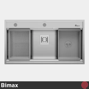 سینک ظرفشویی بیمکث مدل Bimax 4702-V3-50 | تک لگنه فلاش مونت باکسی توکار
