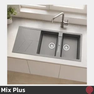 سینک ظرفشویی میکس پلاس مدل Mix Plus SG 101-50 | دو لگنه گرانیتی توکار