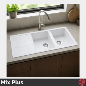 سینک ظرفشویی میکس پلاس مدل Mix Plus SG 102-50 | دو لگنه گرانیتی توکار