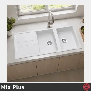 سینک ظرفشویی میکس پلاس مدل Mix Plus SG 102-50 | دو لگنه گرانیتی توکار