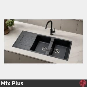 سینک ظرفشویی میکس پلاس مدل Mix Plus SG 103-50 | دو لگنه گرانیتی توکار