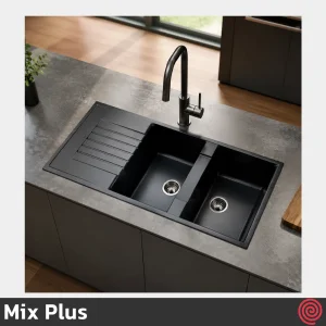 سینک ظرفشویی میکس پلاس مدل Mix Plus SG 103-50 | دو لگنه گرانیتی توکار