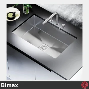 سینک ظرفشویی بیمکث مدل Bimax 727-44 | تک لگنه زیرکابینتی باکسی توکار