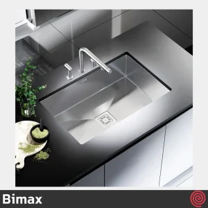 سینک ظرفشویی بیمکث مدل Bimax 727-44 | تک لگنه زیرکابینتی باکسی توکار