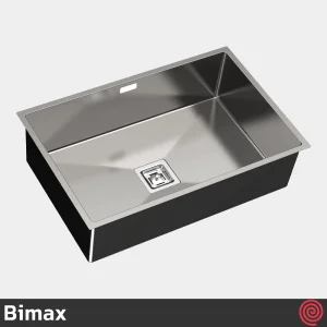 سینک ظرفشویی بیمکث مدل Bimax 727-44 | تک لگنه زیرکابینتی باکسی توکار