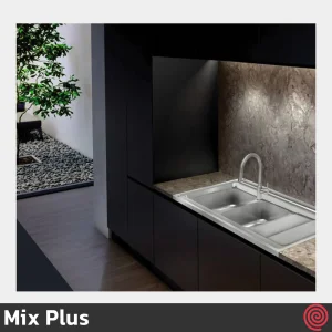سینک ظرفشویی میکس پلاس مدل Mix Plus 9062-P-60 | دو لگنه فانتزی روکار