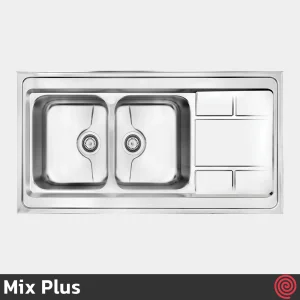 سینک ظرفشویی میکس پلاس مدل Mix Plus 9052-P-60 | دو لگنه فانتزی روکار