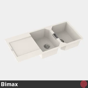 سینک ظرفشویی بیمکث مدل Bimax 4606-50 | دو لگنه گرانیتی توکار