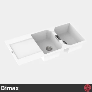 سینک ظرفشویی بیمکث مدل Bimax 4606-50 | دو لگنه گرانیتی توکار