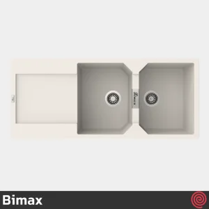 سینک ظرفشویی بیمکث مدل Bimax 4606-50 | دو لگنه گرانیتی توکار