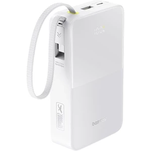 قیمت پاوربانک فست شارژ تایپ سی و یو اس بی باسئوس با کابل تایپ‌سی متصل و نمایشگر دیجیتالی