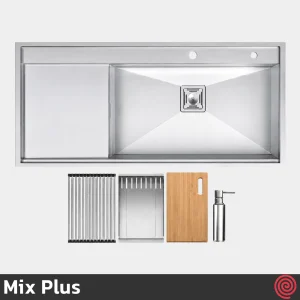سینک ظرفشویی میکس پلاس مدل Mix Plus D101-50 | تک لگنه فلاش مونت باکسی توکار