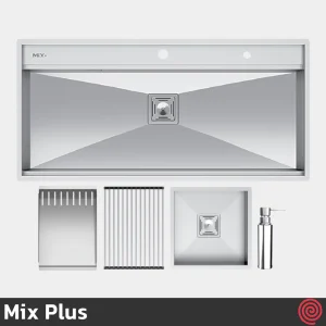 سینک ظرفشویی میکس پلاس مدل Mix Plus D104-50 | تک لگنه فلاش مونت باکسی توکار