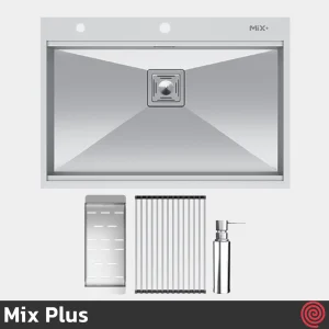 سینک ظرفشویی میکس پلاس مدل Mix Plus BCN-74-50 | تک لگنه فلاش مونت باکسی توکار