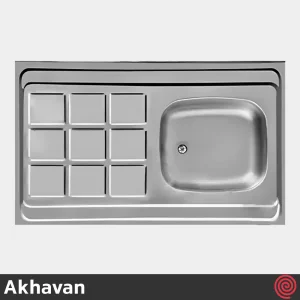 سینک ظرفشویی اخوان مدل Akhavan 10060-9CR-60 | تک لگنه نیمه فانتزی روکار