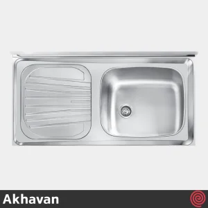 سینک ظرفشویی اخوان مدل Akhavan S15-65 | تک لگنه صنعتی روکار
