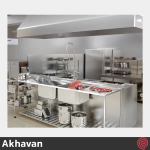 سینک ظرفشویی اخوان مدل Akhavan S11-60 | دو لگنه صنعتی روکار