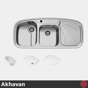 سینک ظرفشویی اخوان مدل Akhavan 6-50 | دو لگنه فانتزی توکار