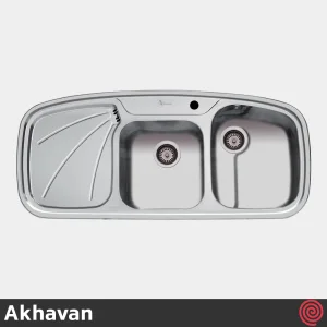 سینک ظرفشویی اخوان مدل Akhavan 6-50 | دو لگنه فانتزی توکار