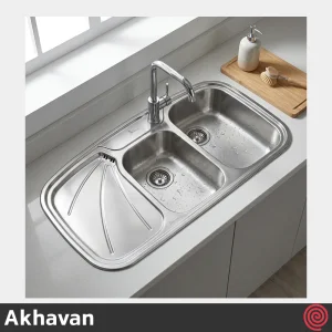 سینک ظرفشویی اخوان مدل Akhavan 6-50 | دو لگنه فانتزی توکار