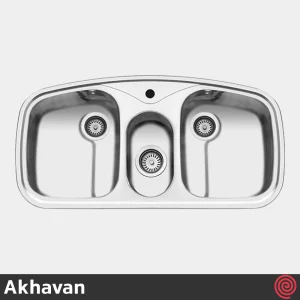 سینک ظرفشویی اخوان مدل Akhavan 8-50 | دو و نیم لگنه فانتزی توکار