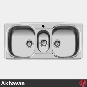 سینک ظرفشویی اخوان مدل Akhavan 12-50 | دو و نیم لگنه فانتزی توکار
