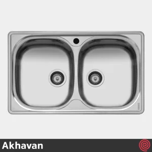 سینک ظرفشویی اخوان مدل Akhavan 15-50 | دو لگنه فانتزی توکار